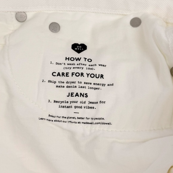 Madewell Relaxed White Denim Shorts High Waist Size 32 - Picture 14 of 16